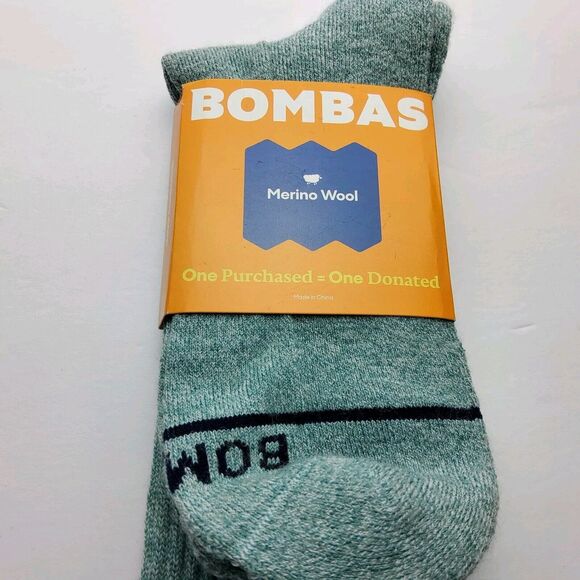 Bombas Merino Wool Blend Midweight Crew Socks Size L (Wo 11-13, Men's 9.5-13) - Picture 2 of 4